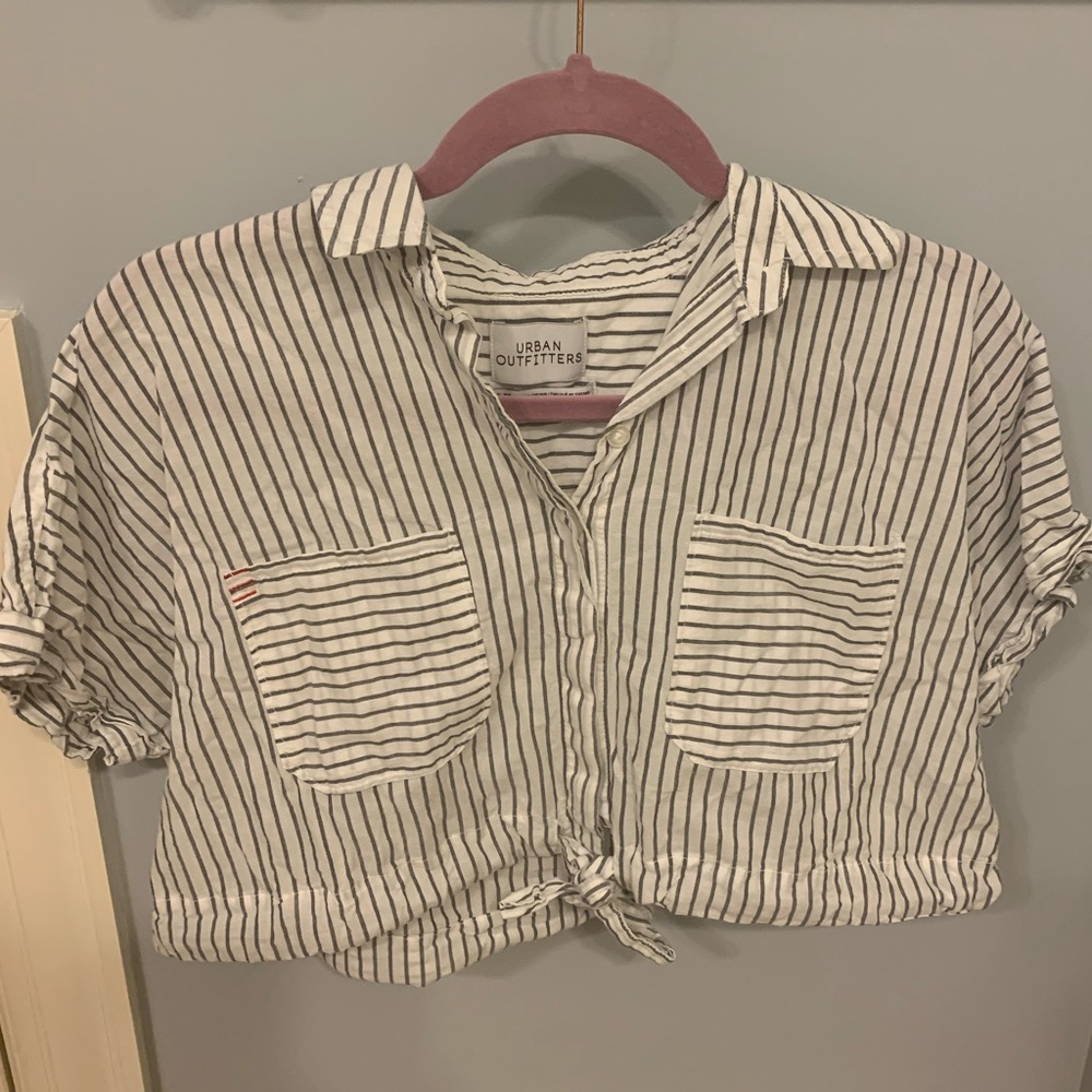 Urban Outfitters Cropped Button Up Shirt